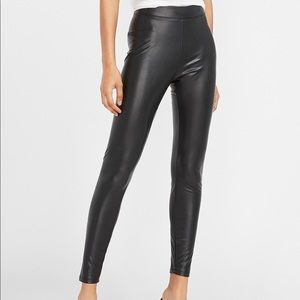 Express High Waisted Faux Leather Stretch Leggings